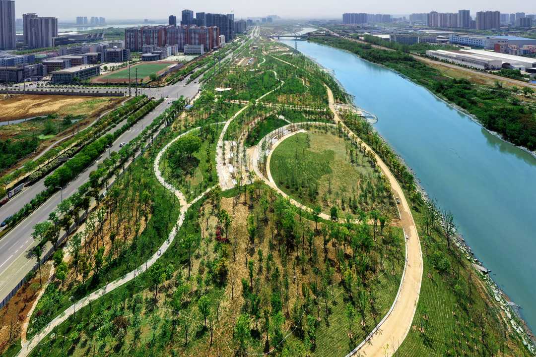 黃岡市三臺河綠化景觀主體工程順利完工，城市生態建設邁上新臺階